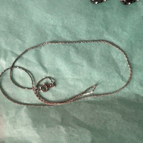 3 pairs of silver tone earrings and a delicate silver chain - Picture 5 of 8